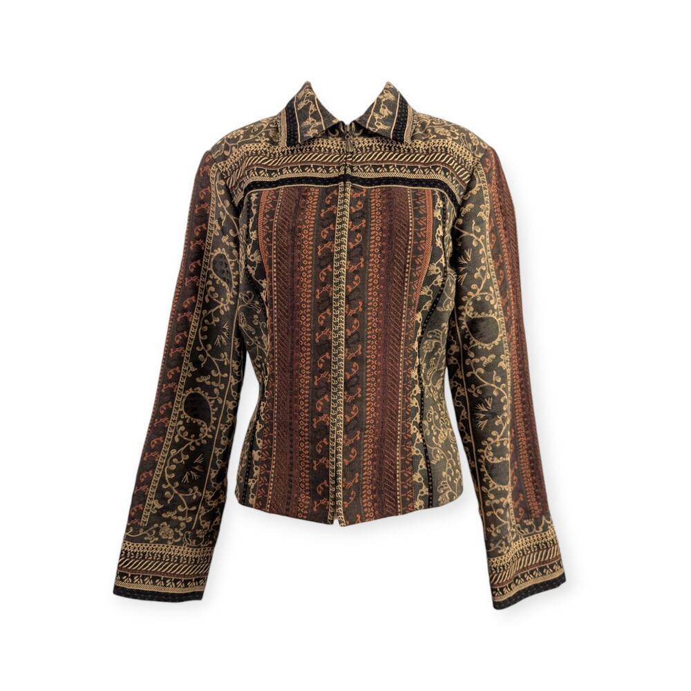 Vintage Sharon Young Mixed Design Brocade Jacket Size 4